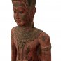 Antique Khmer Style Wood Standing Protection Monday Buddha Statue - 155cm/62"