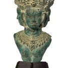 Antique Khmer Style Mounted Bronze Brahma - Hindu God Creation - 26cm/10"