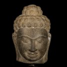 Antique 17th-18th Century Gandhara Indian Stone Buddha Head - 18cm/7"