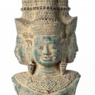 Brahma Statue - Antique Khmer Style Bronze Brahma - Hindu God Creation - 32cm/13