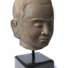 Antique Khmer Style Mounted Stone Jayavarman VII Head - 42cm/17"