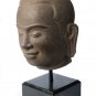 Antique Khmer Style Mounted Stone Jayavarman VII Head - 42cm/17"