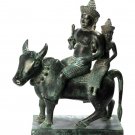 Antique Khmer Style Bronze Hindu God Shiva, Uma & Nandi - 50cm/20" Long