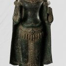 Antique Khmer Style Bronze Angkor Wat Protection Buddha Statue - 103cm/41"