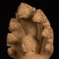 Antique Dvaravati Style Thai Stone Naga Meditation Buddha - 52cm/21"