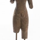 Antique Baphuon Style Mounted Khmer Sandstone Vishnu (probably) Torso - 56cm/22"