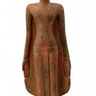 Antique Khmer Style Wood Standing Charity Buddha Statue - 102cm/41"
