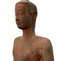 Antique Khmer Style Wood Standing Charity Buddha Statue - 102cm/41"