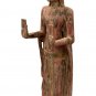 Antique Khmer Style Wood Standing Protection Monday Buddha Statue - 137cm/55"