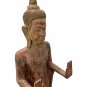 Antique Khmer Style Wood Standing Protection Monday Buddha Statue - 137cm/55"
