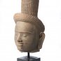 Antique Koh Ker Style Khmer Stone Shiva Head Statue - The Destroyer - 48cm/19"