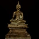 Large Two Piece Antique Laos Style Bronze Enlightenment Buddha Statue - 50cm/20"