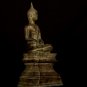 Large Two Piece Antique Laos Style Bronze Enlightenment Buddha Statue - 50cm/20"