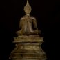 Large Two Piece Antique Laos Style Bronze Enlightenment Buddha Statue - 50cm/20"