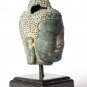 Antique Thai style Mounted Bronze Buddha Head Statue - 19cm/8"