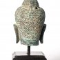Antique Thai style Mounted Bronze Buddha Head Statue - 19cm/8"