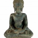 Antique Thai Style Bronze Seated Meditation Buddha Statue - 38cm/15"