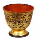Early 20th Century Antique Burmese Shwe Zawa Lacquerware Bowl - 16cm/6" Tall