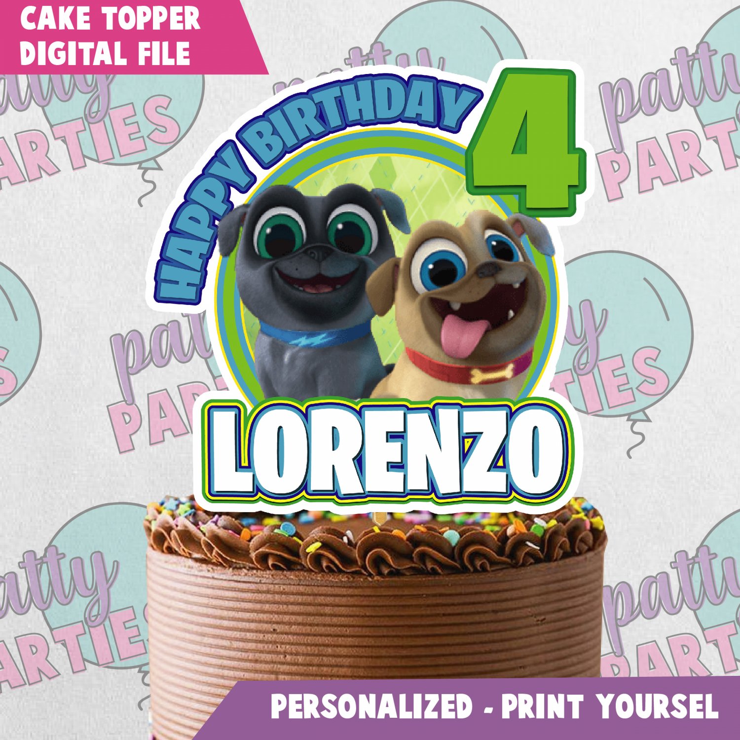 Puppy Dog Pals Bingo And Rolly Edible Cake Topper Image, 44% OFF