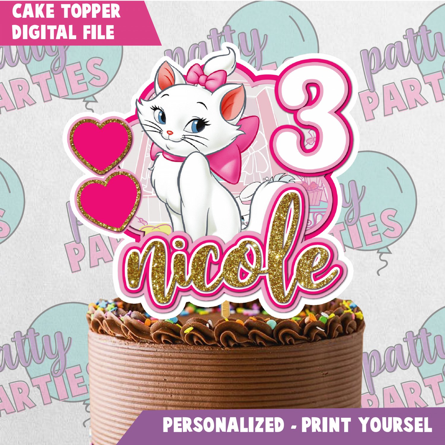 MARIE ARISTOCATS CAKE TOPPER