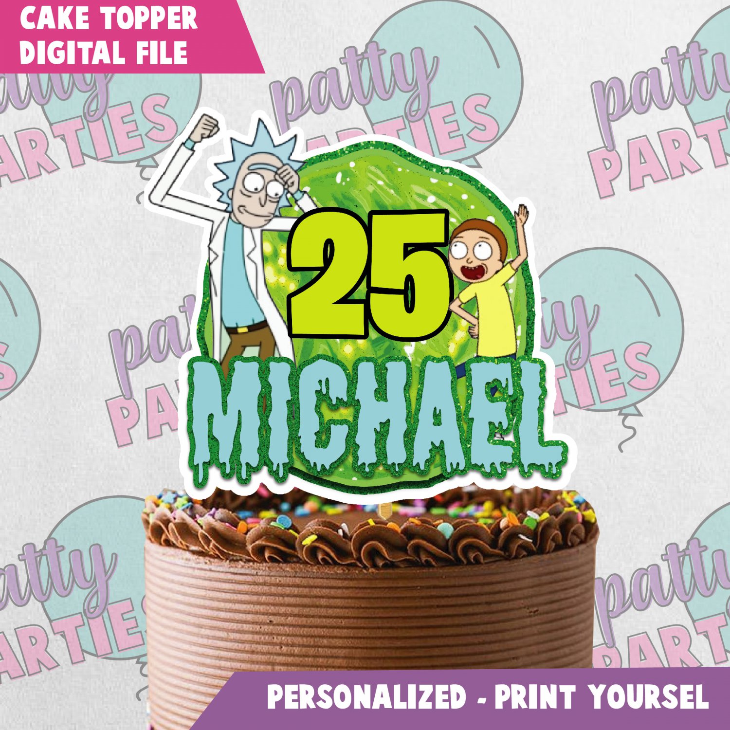 RICK AND MORTY CAKE TOPPER