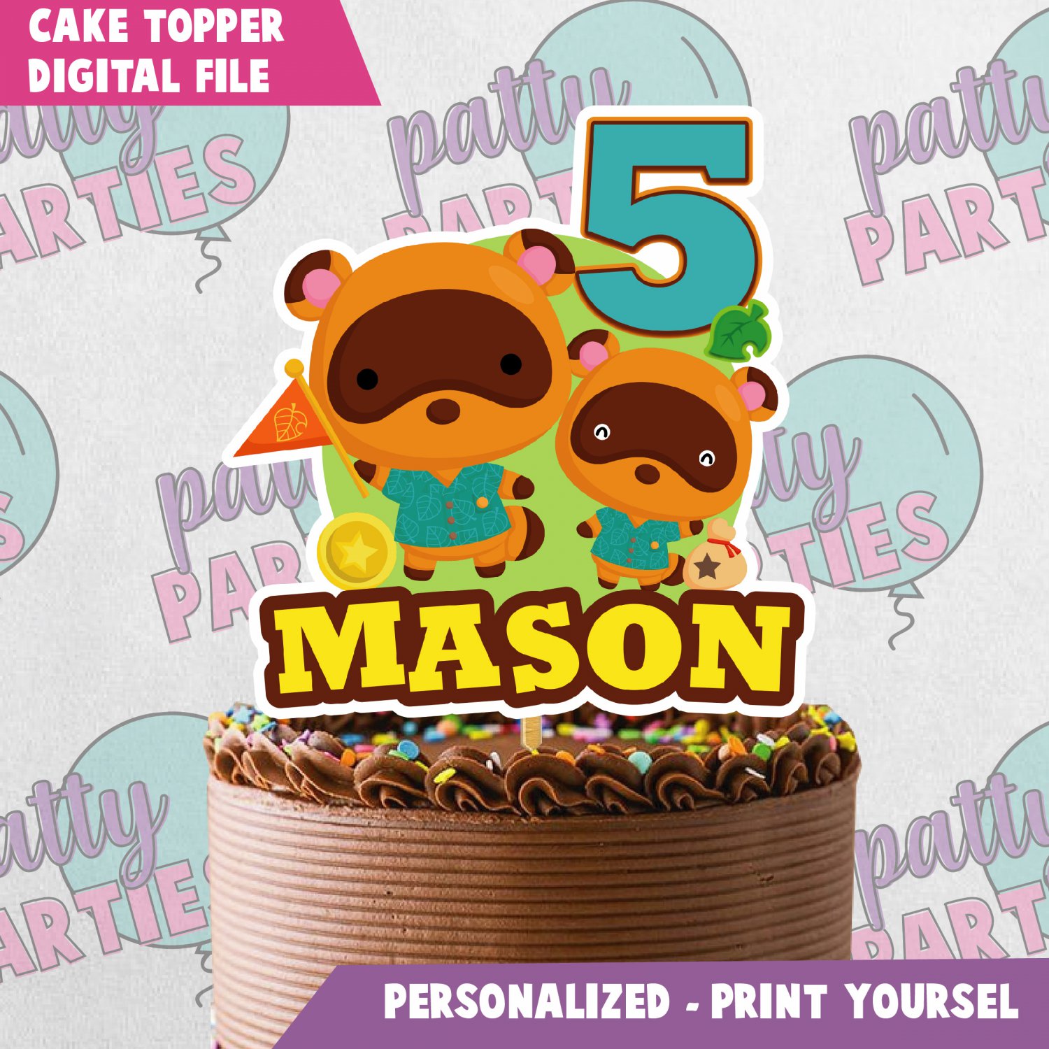 ANIMAL CROSSING CAKE TOPPER