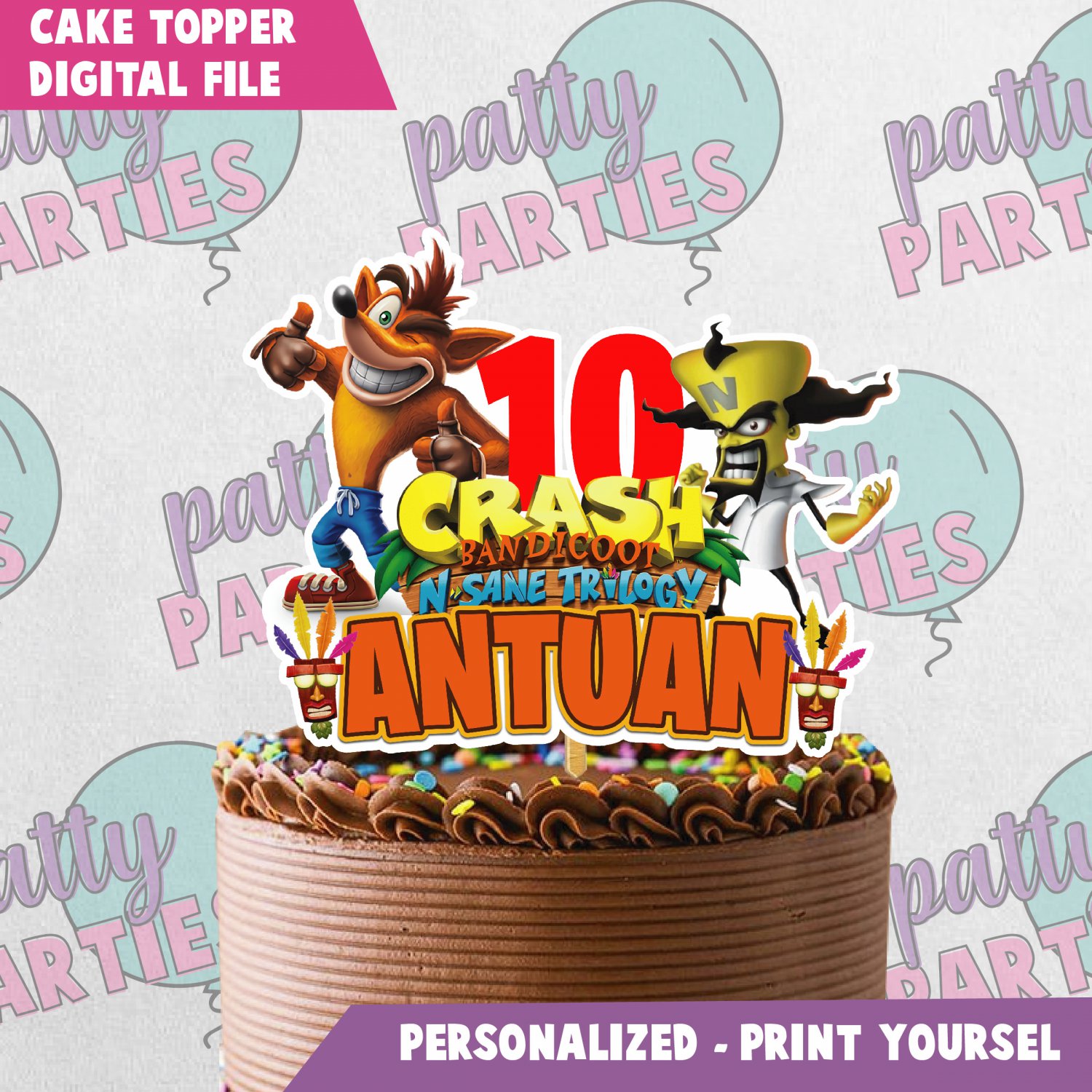 CRASH BANDICOOT CAKE TOPPER