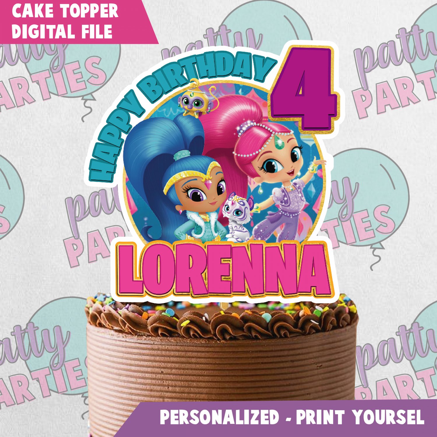 SHIMMER AND SHINE CAKE TOPPER