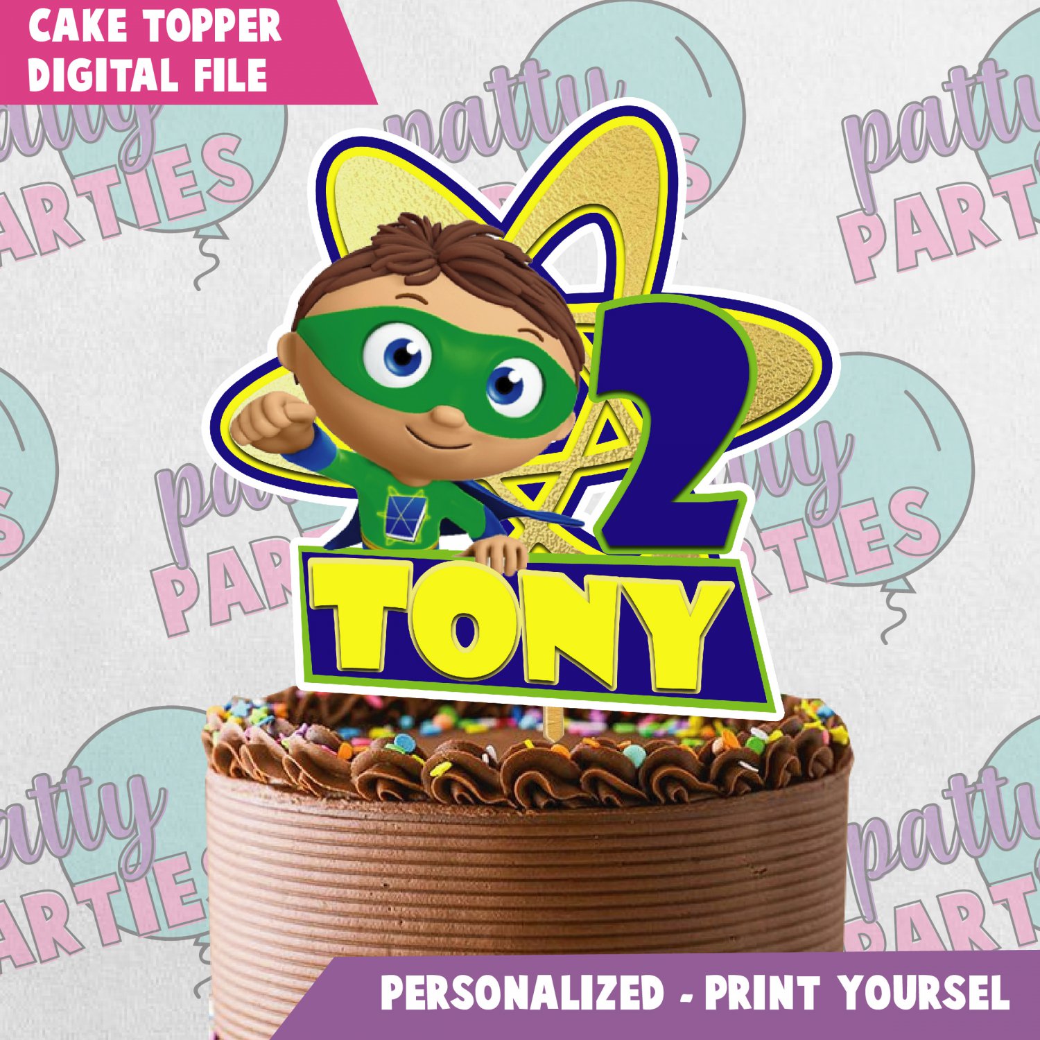 Super why cake topper