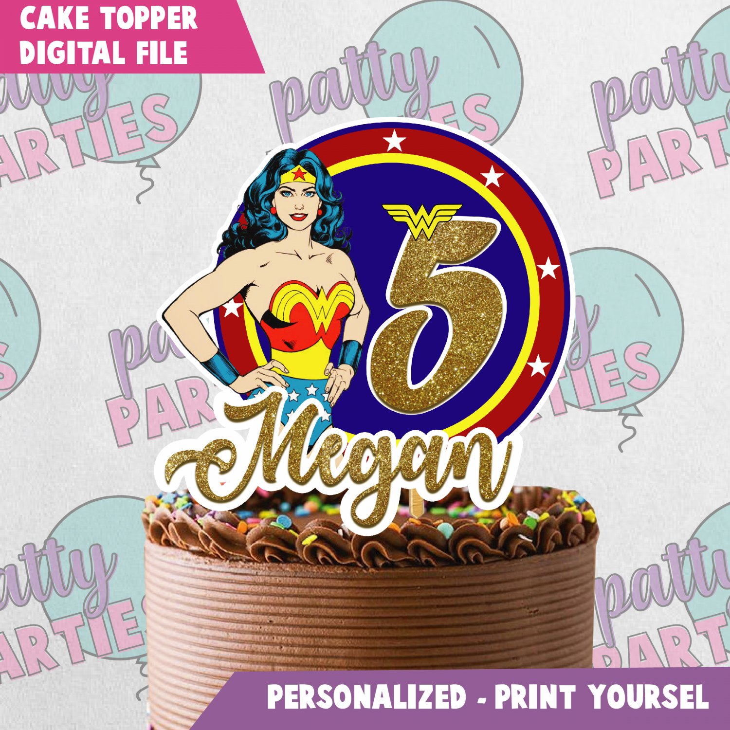 WONDER WOMAN CAKE TOPPER