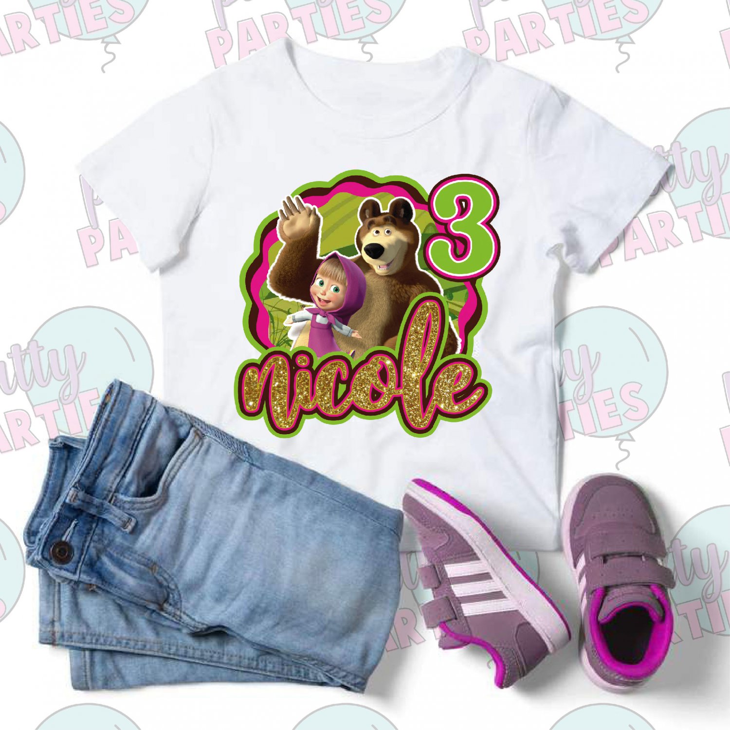 MASHA AND THE BEAR IRON ON TRANSFER IMAGE