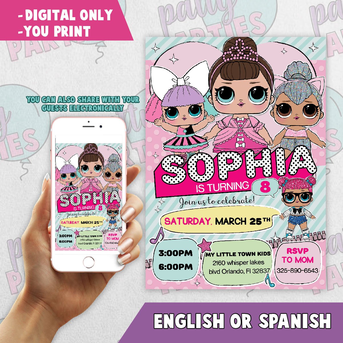 LOL SURPRISE BIRTHDAY INVITATION- LOL SURPRISE-LOL SURPRISE INVITATION