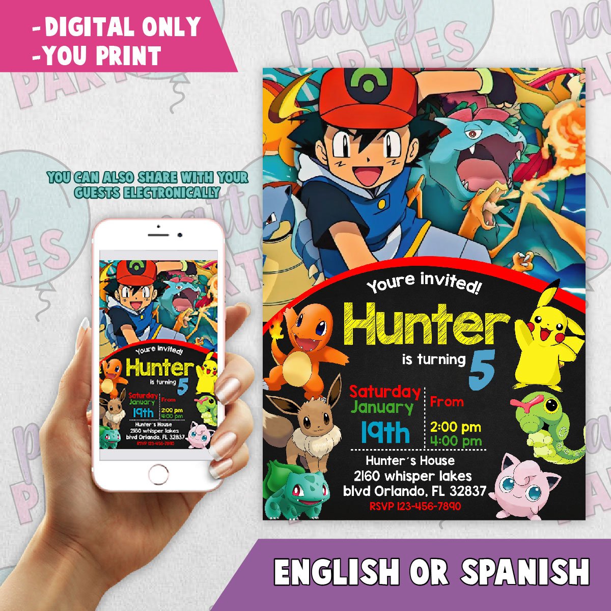 POKEMON BIRTHDAY INVITATION