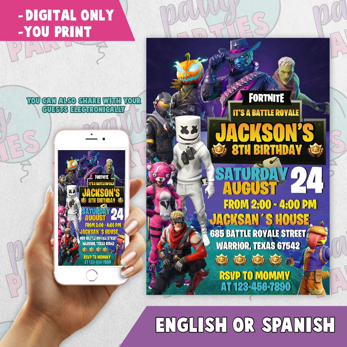 FORTNITE BIRTHDAY INVITATION