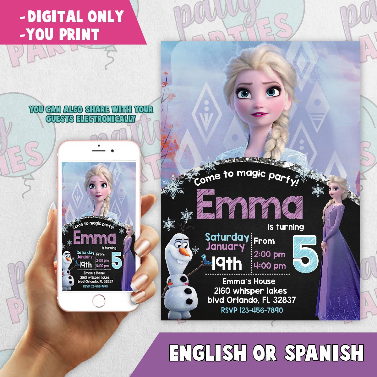 FROZEN BIRTHDAY INVITATION