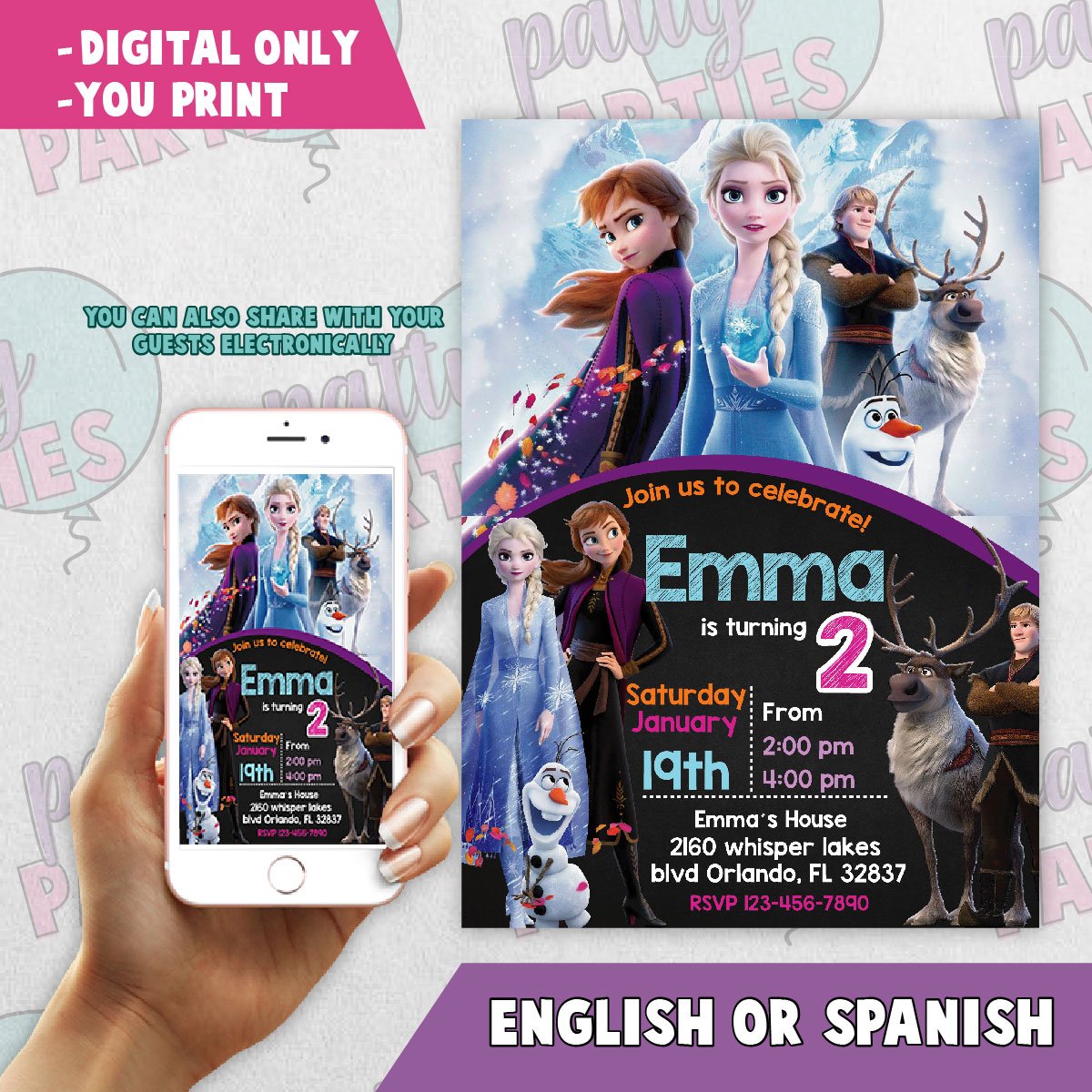 FROZEN BIRTHDAY INVITATION