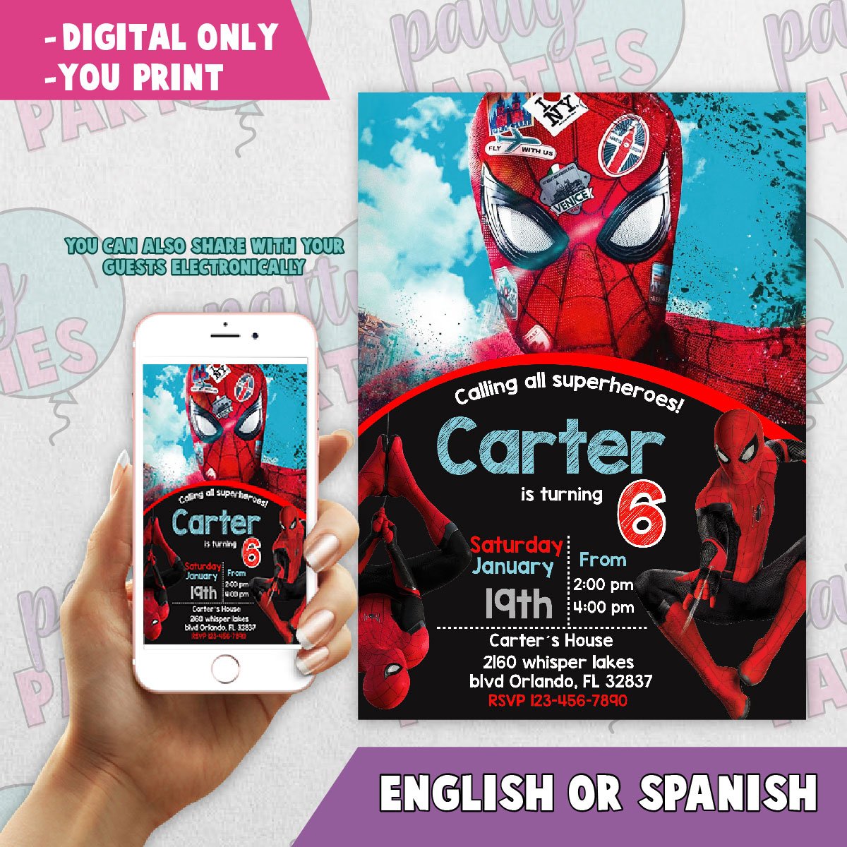 SPIDERMAN BIRTHDAY INVITATION