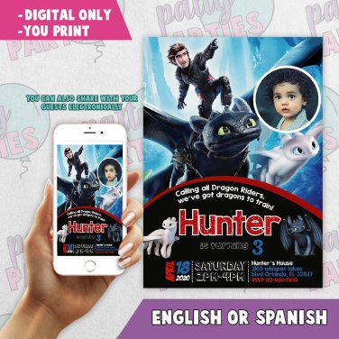 HOW TO TRAIN YOUR DRAGON BIRTHDAY INVITATION