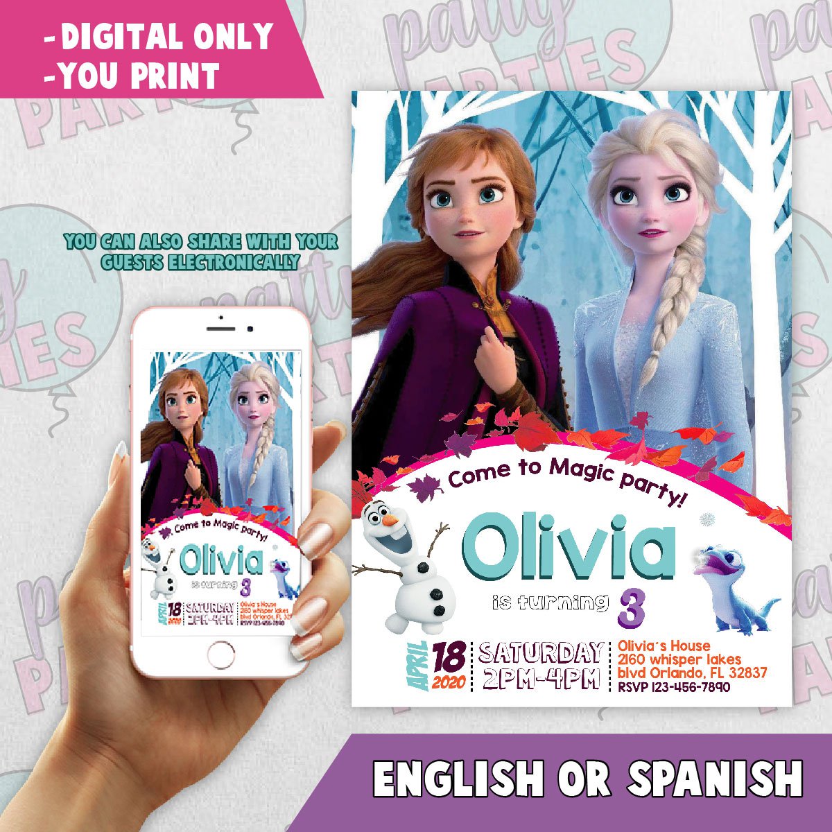 FROZEN BIRTHDAY INVITATION