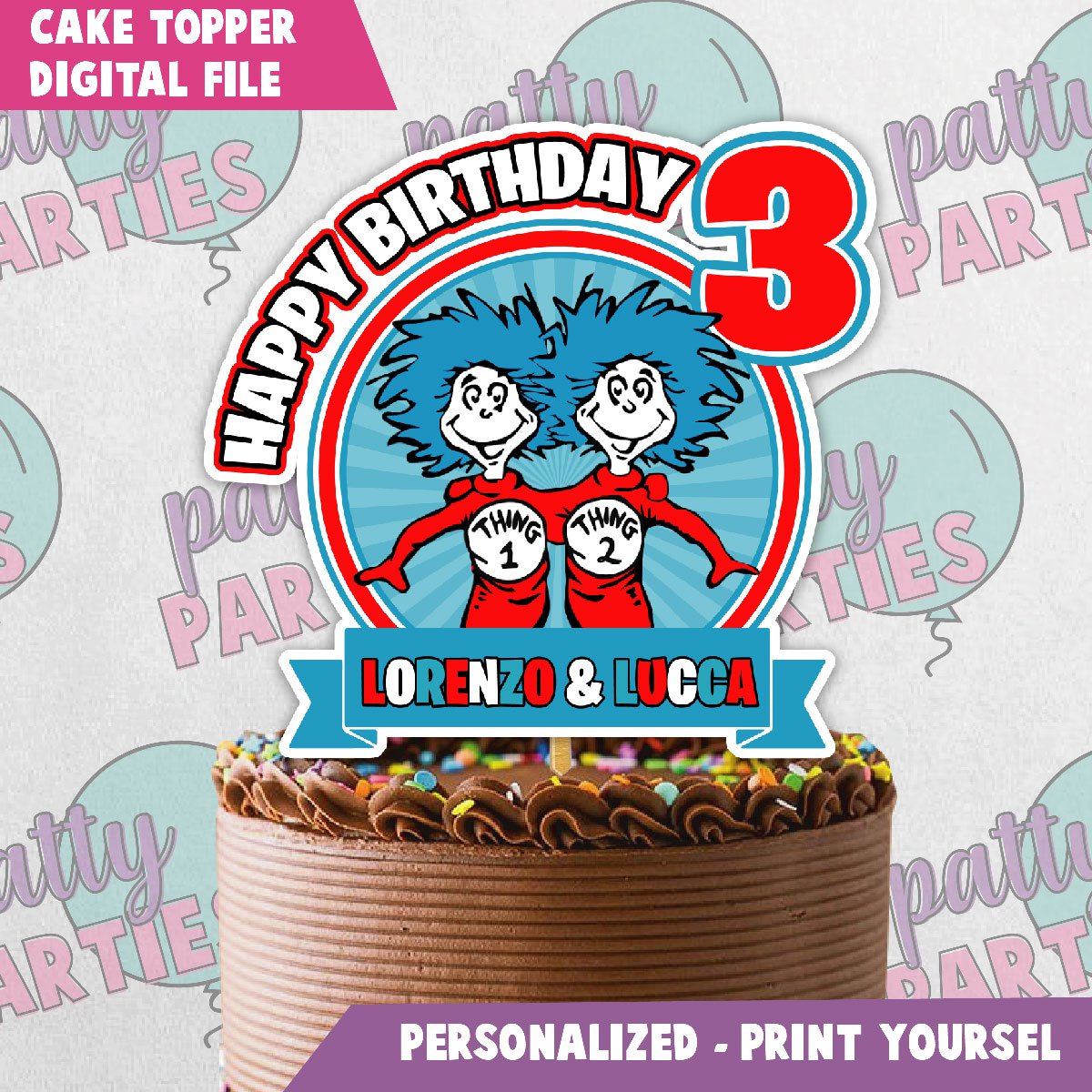 THE CAT IN THE HAT CAKE TOPPER
