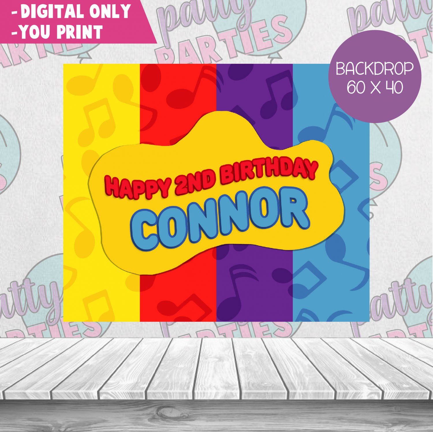 THE WIGGLES BACKDROP BIRTHDAY PARTY
