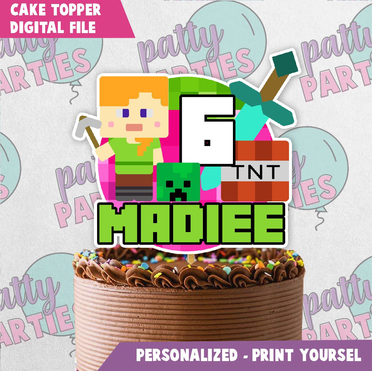 MINECRAFT CAKE TOPPER