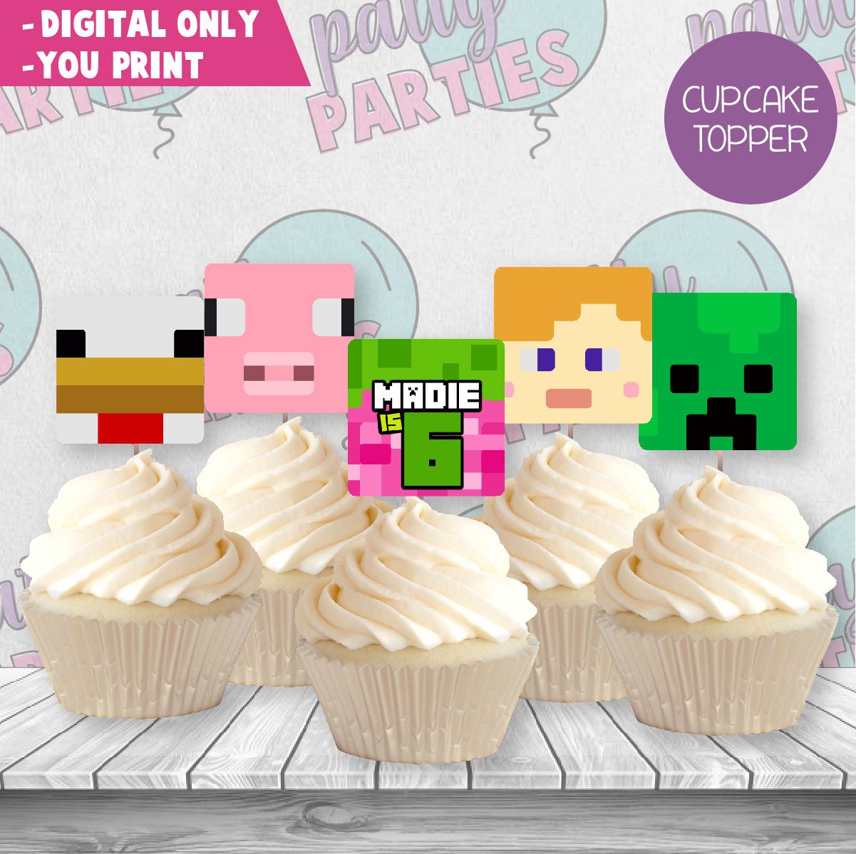 MINECRAFT CUPCAKE TOPPER
