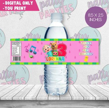 COCOMELON WATER BOTTLE LABEL