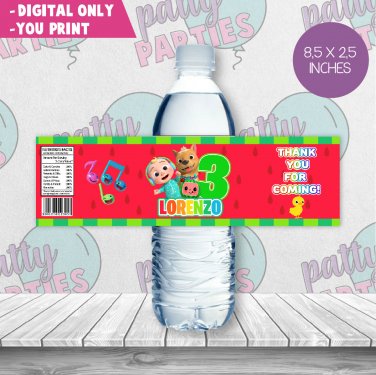 COCOMELON WATER BOTTLE LABEL