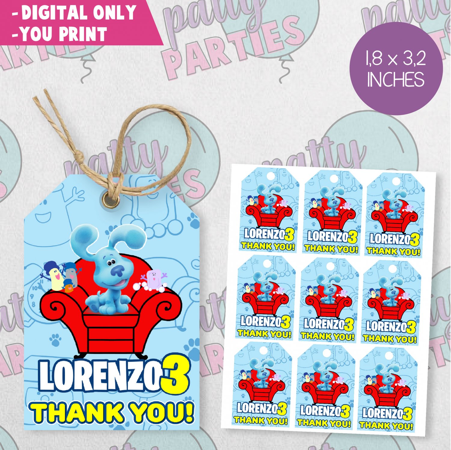 BLUE'S CLUES FAVOR TAGS
