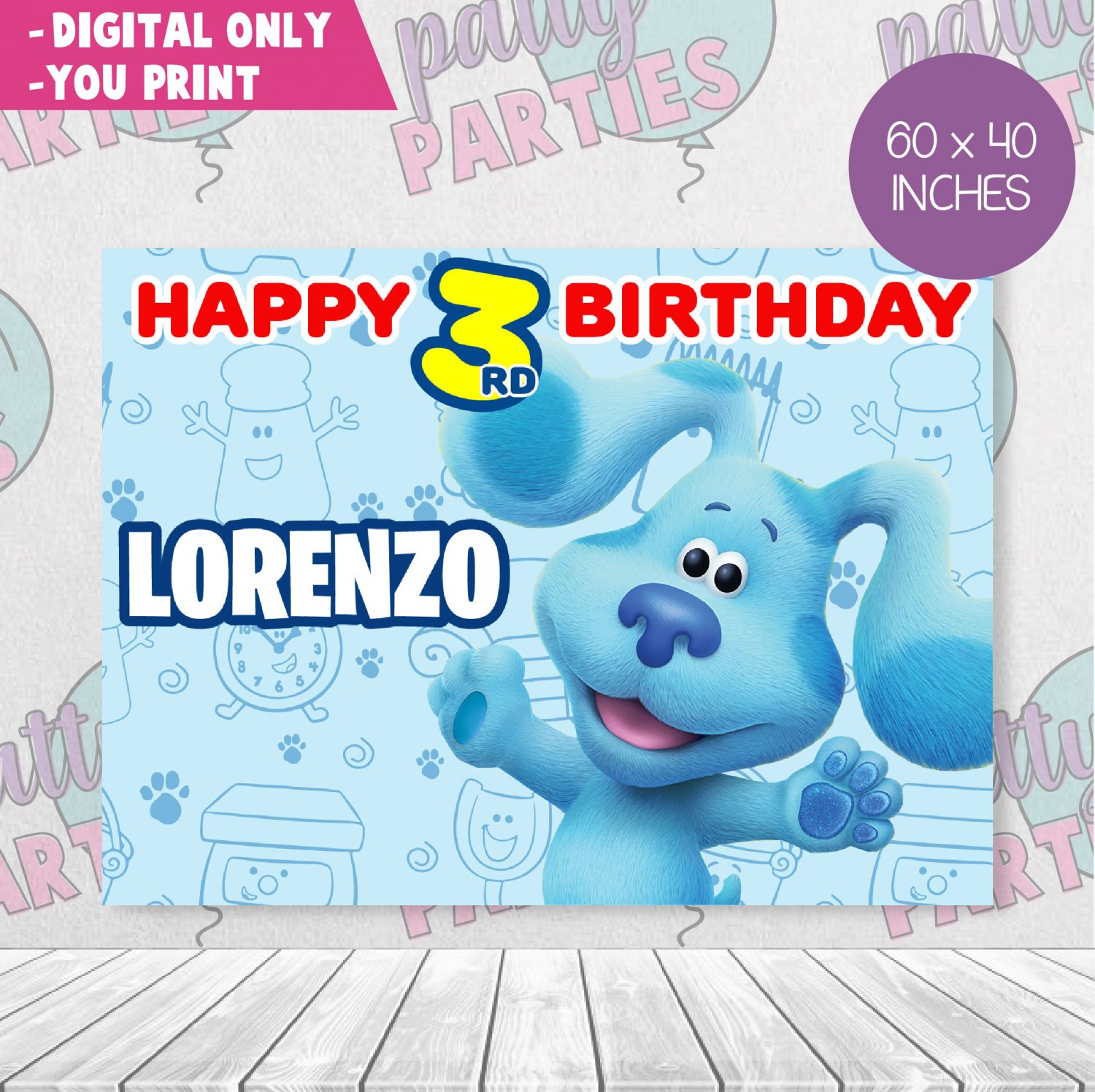 BLUE'S CLUES BACKDROP BIRTHDAY PARTY