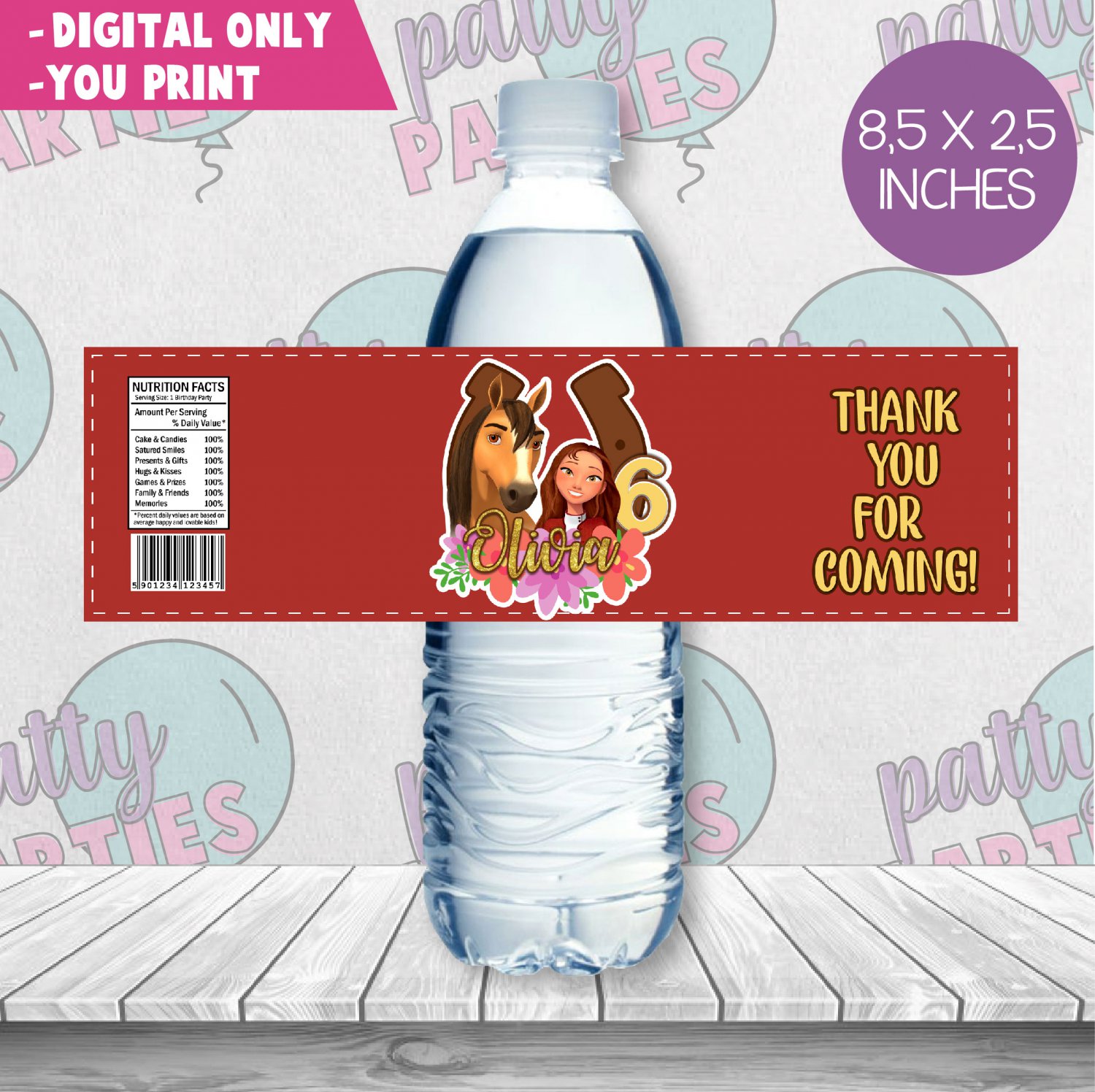 SPIRIT RIDING FREE WATER BOTTLE LABEL