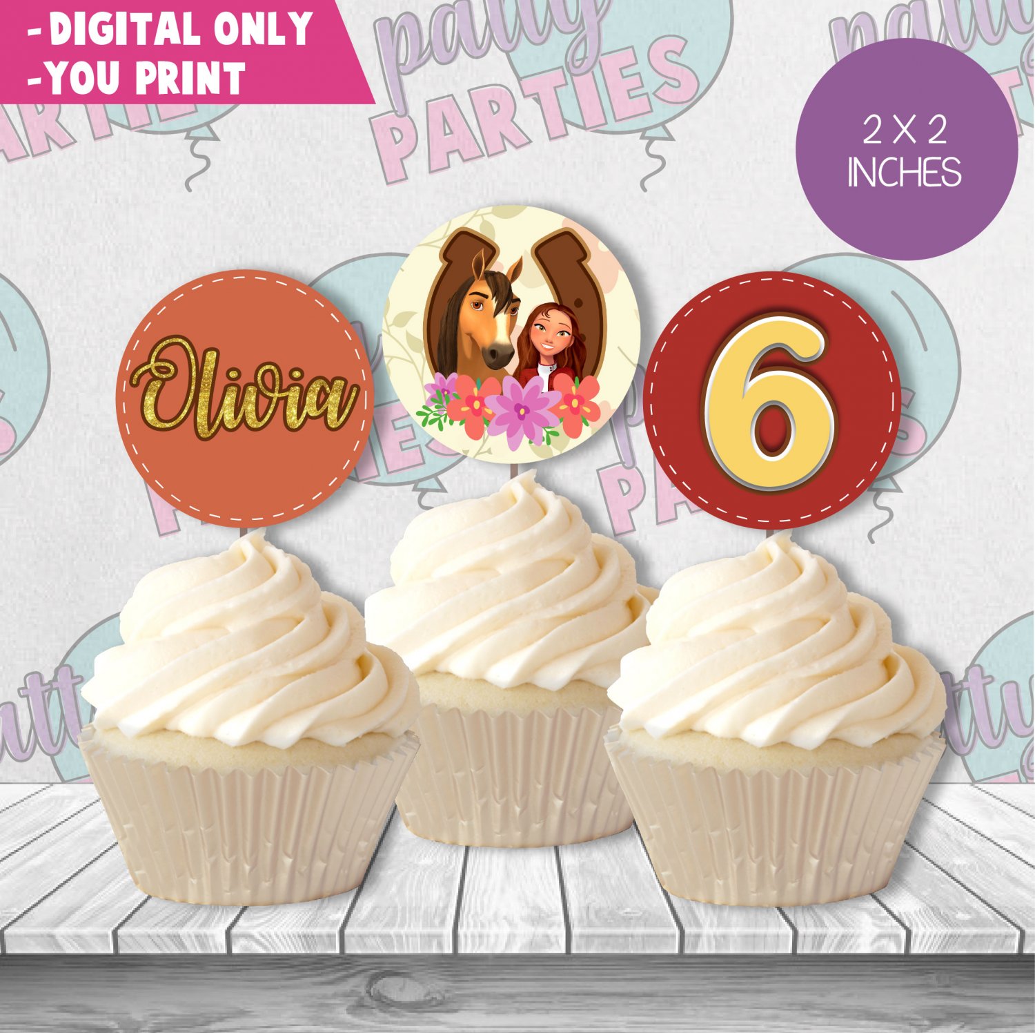 SPIRIT RIDING FREE CUPCAKE TOPPER