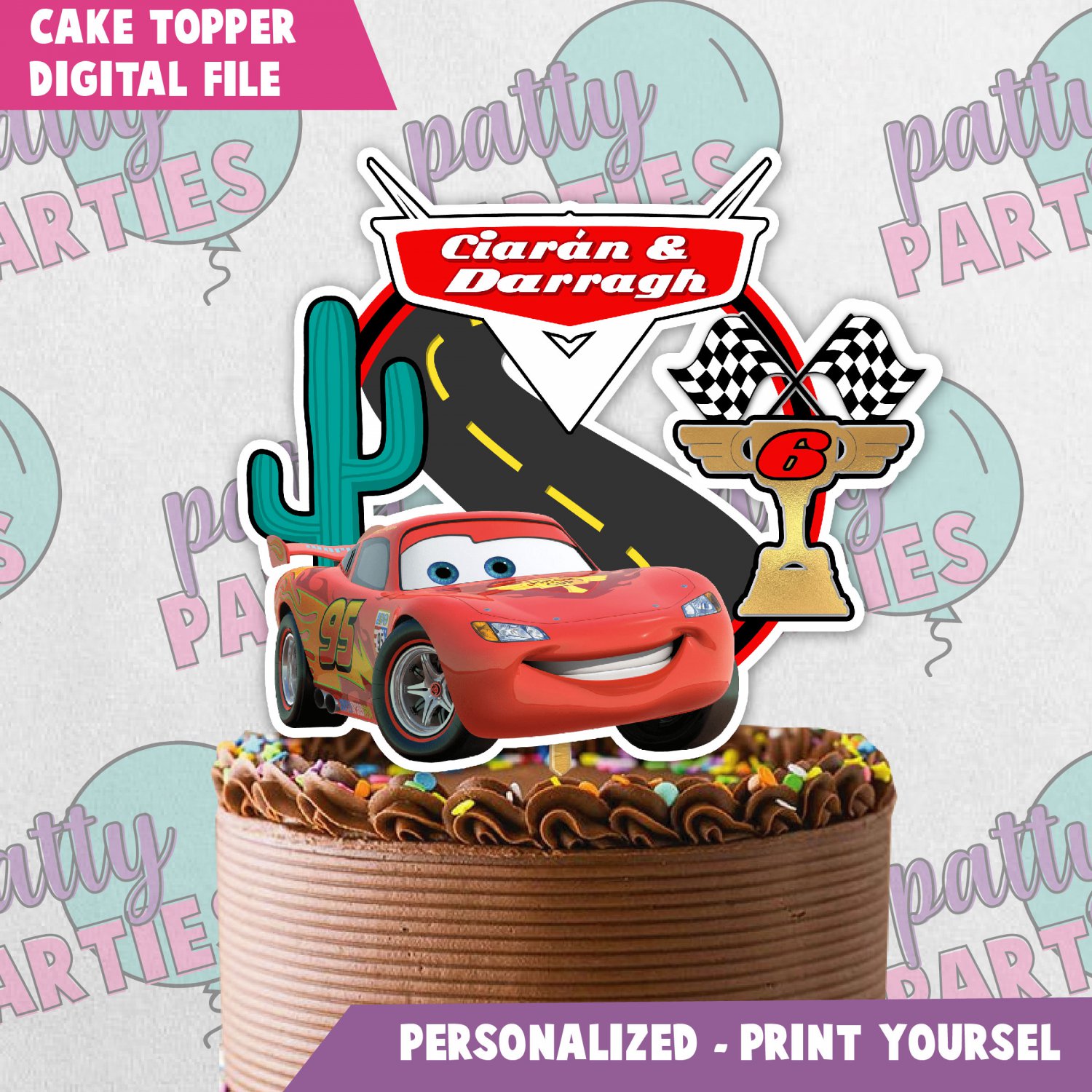 LIGHTNING MCQUEEN-CAKE TOPPER